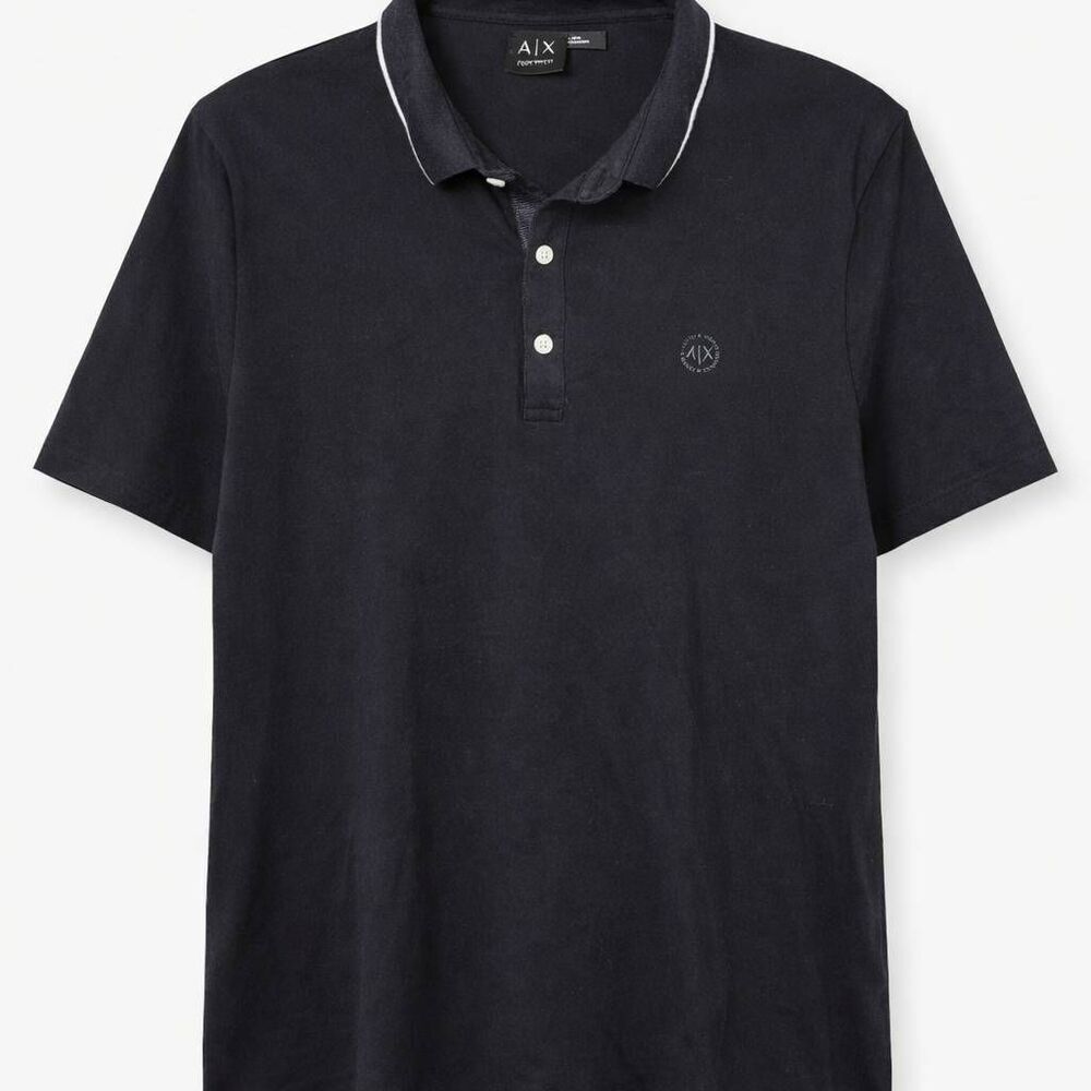 Armani Exchange A|X Polo Shirt Mens XXL Black Short Sleeve Logo Casual